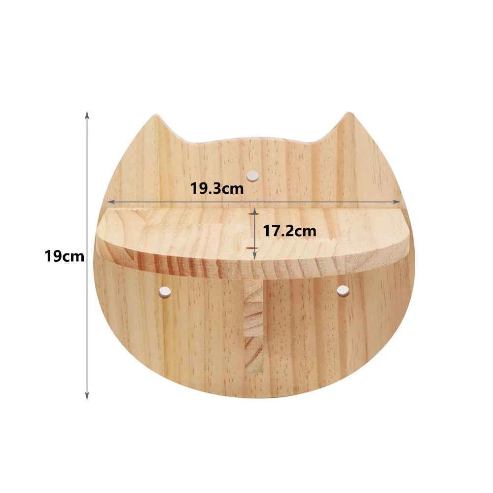 1 Piece Wall-mounted Cat Climbing Rope Solid Wooden Pedals Cat face pedal China Mainland