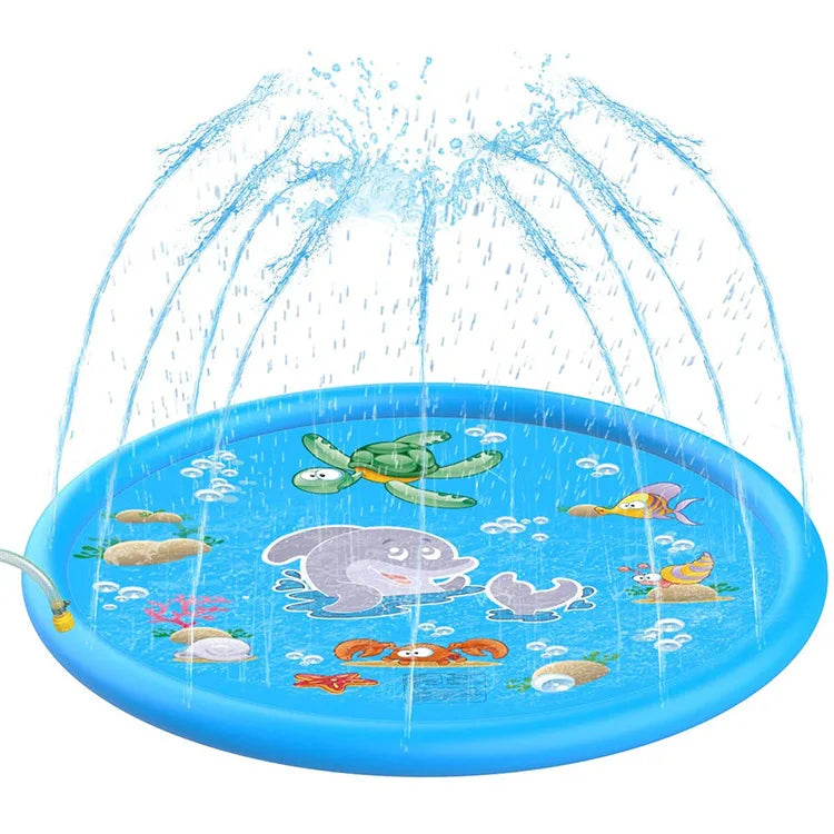 Summer Pet Swimming Pool Inflatable Water Sprinkler Pad Play Cooling Mat Outdoor Interactive Fountain Toy for Dogs Dolphin