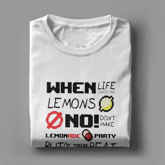 Funny The Binding Of Isaac T Shirts for Men T Shirts When Life Gives You Lemons Tee Shirts