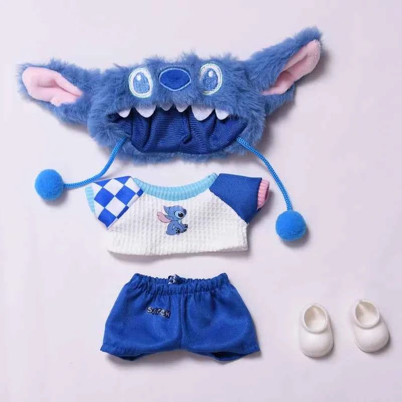 Labubu Doll Clothes (6.7 in) - Cute Stitch Cartoon Plush Set Accessory Gift