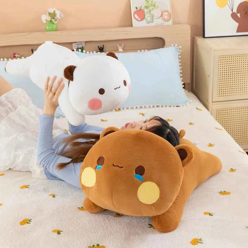 Kawaii Panda Plush Stuffed Animal – Soft Cartoon Panda Bear Pillow Toy