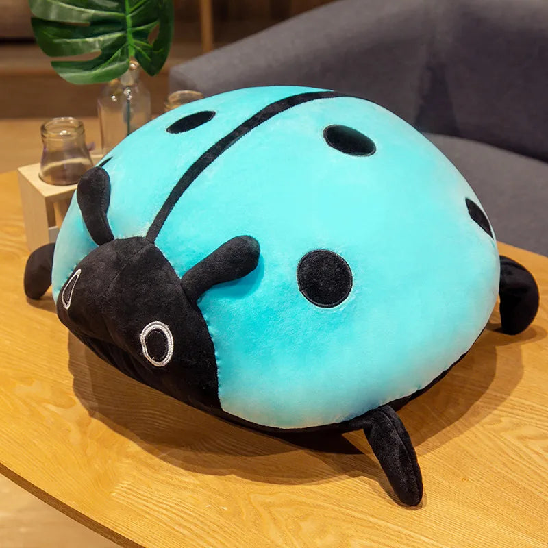 Cute Ladybug Plush Toy – Soft Ladybird Pillow Cushion Blue