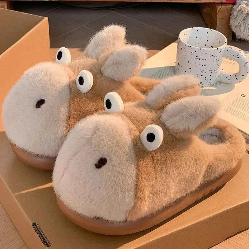 Cartoon cotton slippers women in autumn winter waterproof s