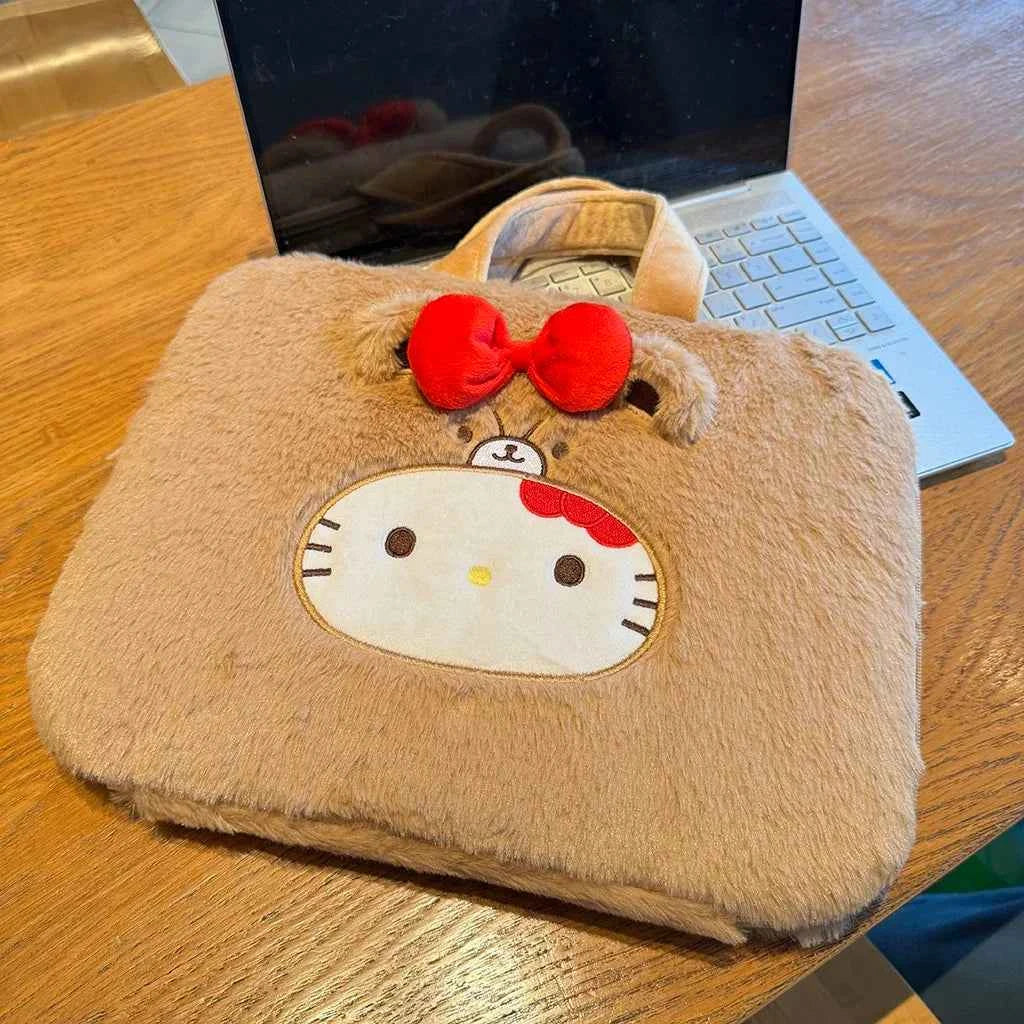 Hello Kitty Plush Laptop Bag with Handle - Protective Case for Notebook Computer (13-16 inches)