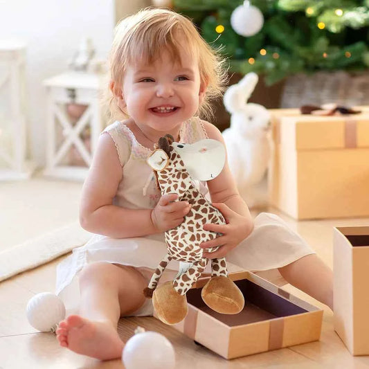 Giraffe Stuffed Animal, 12” Baby Deer Plush Toy, Cute Plushies Gift for Kids Boys Girls Baby Shower, Kids Christmas Gifts