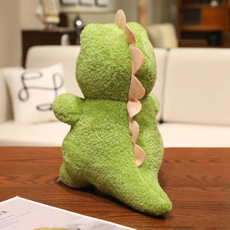 25/35/45CM Cute Green Dinosaurs Plush Toy Soft Stuffed Animal Doll Soothing Accompanying For Bedroom Christmas Gifts