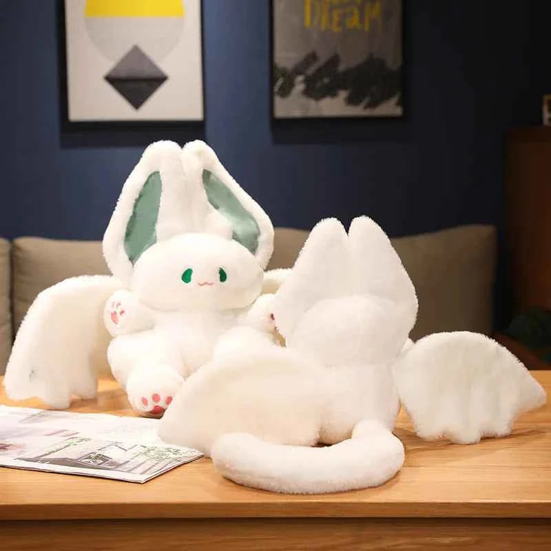 25-55cm Lovely Bat Plush Toy Lovely Flying Bat Rabbit Plushie Long Tail Pink & Black Bat Rabbit Stuffed Dolls Birthday Gifts