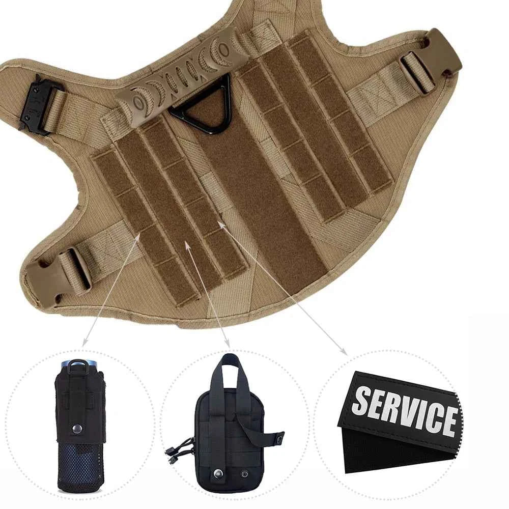 Heavy-Duty No-Pull Dog Harness and Leash Set - Tactical Training Vest for Medium & Large Dogs (German Shepherd, Malinois)