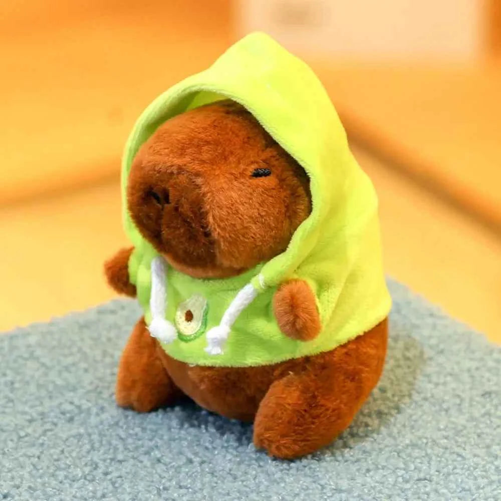Cute 12cm Capybara Plush Toy: Hoodie, Wings & Keychain/Pendant Gift