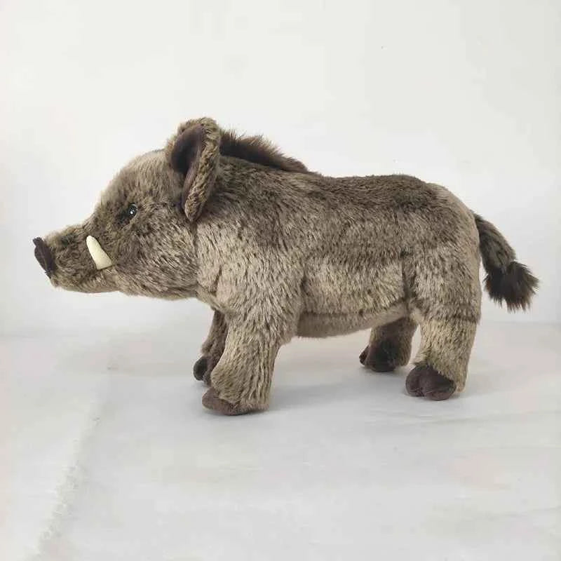 Lifelike African Wild Boar Plush Toy (14 in) - Frightening Pig Stuffed Animal Doll Gift