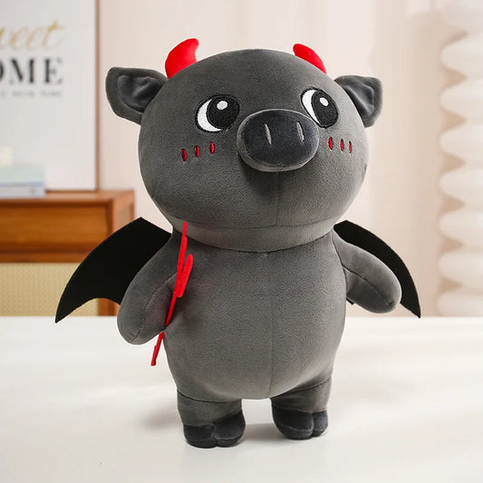Kawaii Demon Pig Plush Toy – Cute Devil Pig Stuffed Animal Doll Style A 12.6" (32cm)
