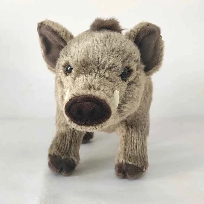 Lifelike African Wild Boar Plush Toy (14 in) - Frightening Pig Stuffed Animal Doll Gift