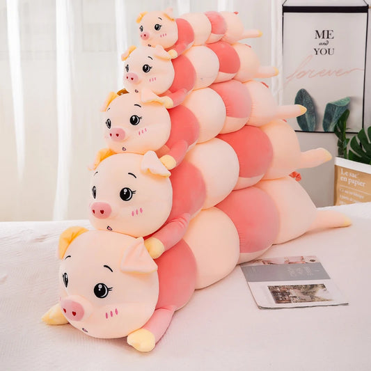 Caterpillar Pig Plush Pillow – Giant Kawaii Stuffed Animal