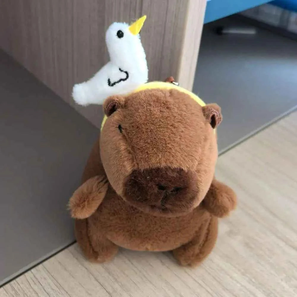 Cute 12cm Capybara Plush Toy: Hoodie, Wings & Keychain/Pendant Gift