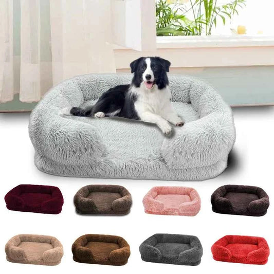 Thickened orthopedic dog bed for large dogs - egg sponge, easy to remove and wash plush cover, durable pet furniture,