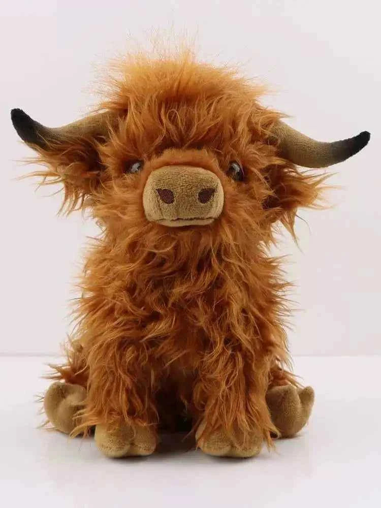 Simulation Highland Cow Plush Animal Doll Soft Stuffed Highland Cow Plush Toy Kawaii Kids Baby Gifts Toy Home Room Decor