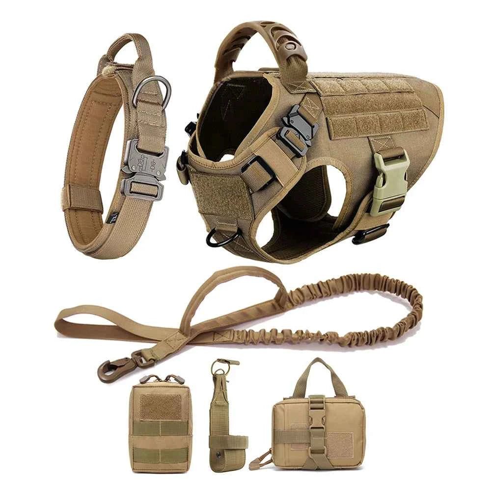 Heavy-Duty No-Pull Dog Harness and Leash Set - Tactical Training Vest for Medium & Large Dogs (German Shepherd, Malinois)