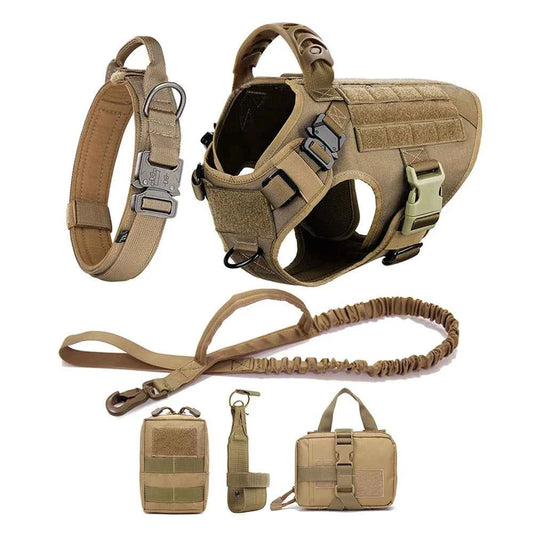 Heavy-Duty No-Pull Dog Harness and Leash Set - Tactical Training Vest for Medium & Large Dogs (German Shepherd, Malinois)