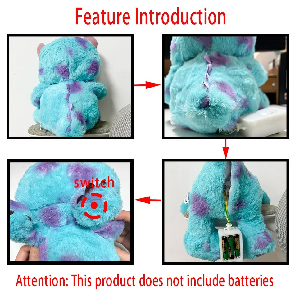 Blue Monster Breathing Plush Toy – Music & Light Sleep Companion