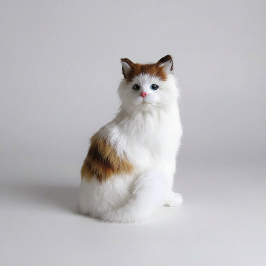 Simulation Sleeping Cat Ornament – Realistic Faux Fur Cat Decoration Color 7.9" (20cm)