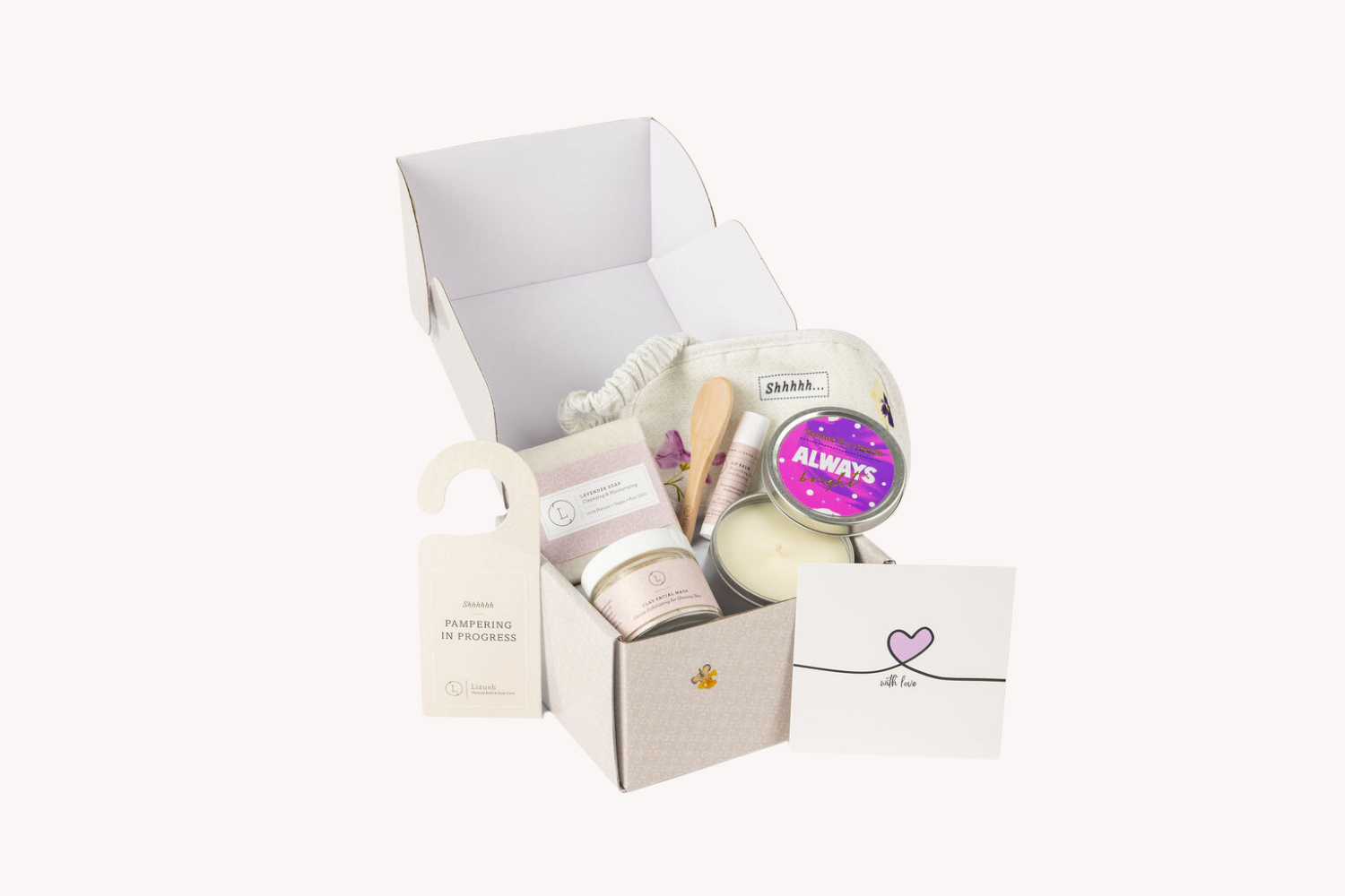A luxurious arrangement of Bath and Body Gift Sets featuring scented lotions, bath bombs, and shower gels in elegant gift packaging for a spa-at-home experience.