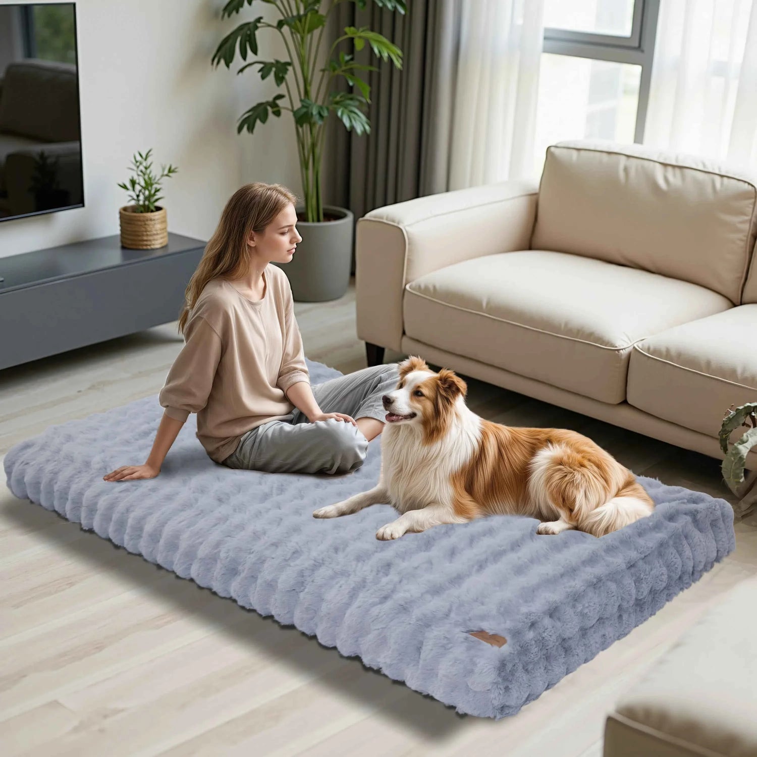 calming dog bed fluffy donut dog bed