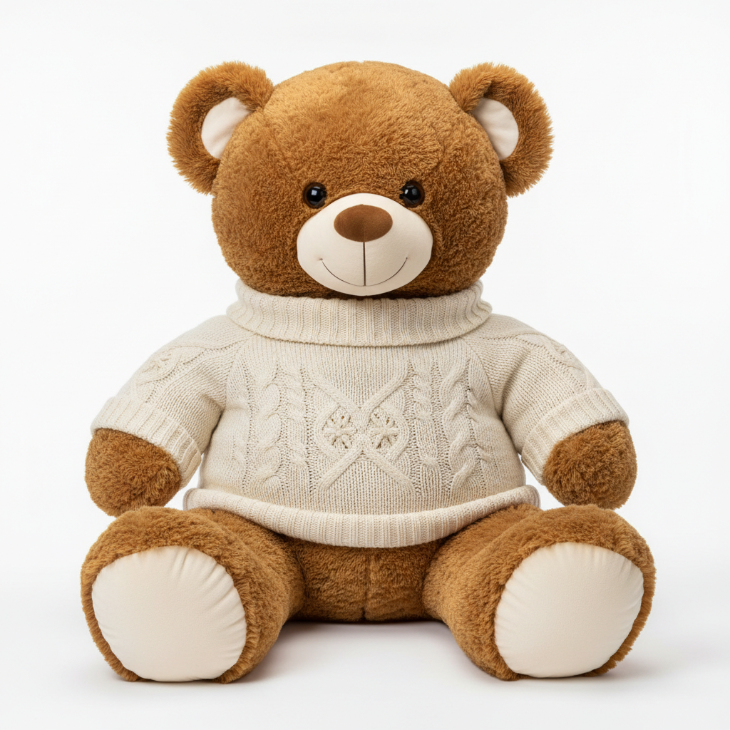 Giant Sweater Bear Plush - Cozy Kawaii