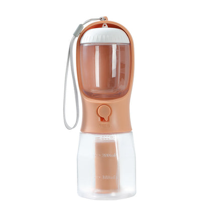 Dog Water Cup Drinking Food Garbage Bag Three-in-one Portable Small Multi-functional Pet Cups Pets Supplies 300ml Garbage Bag Orange Pink