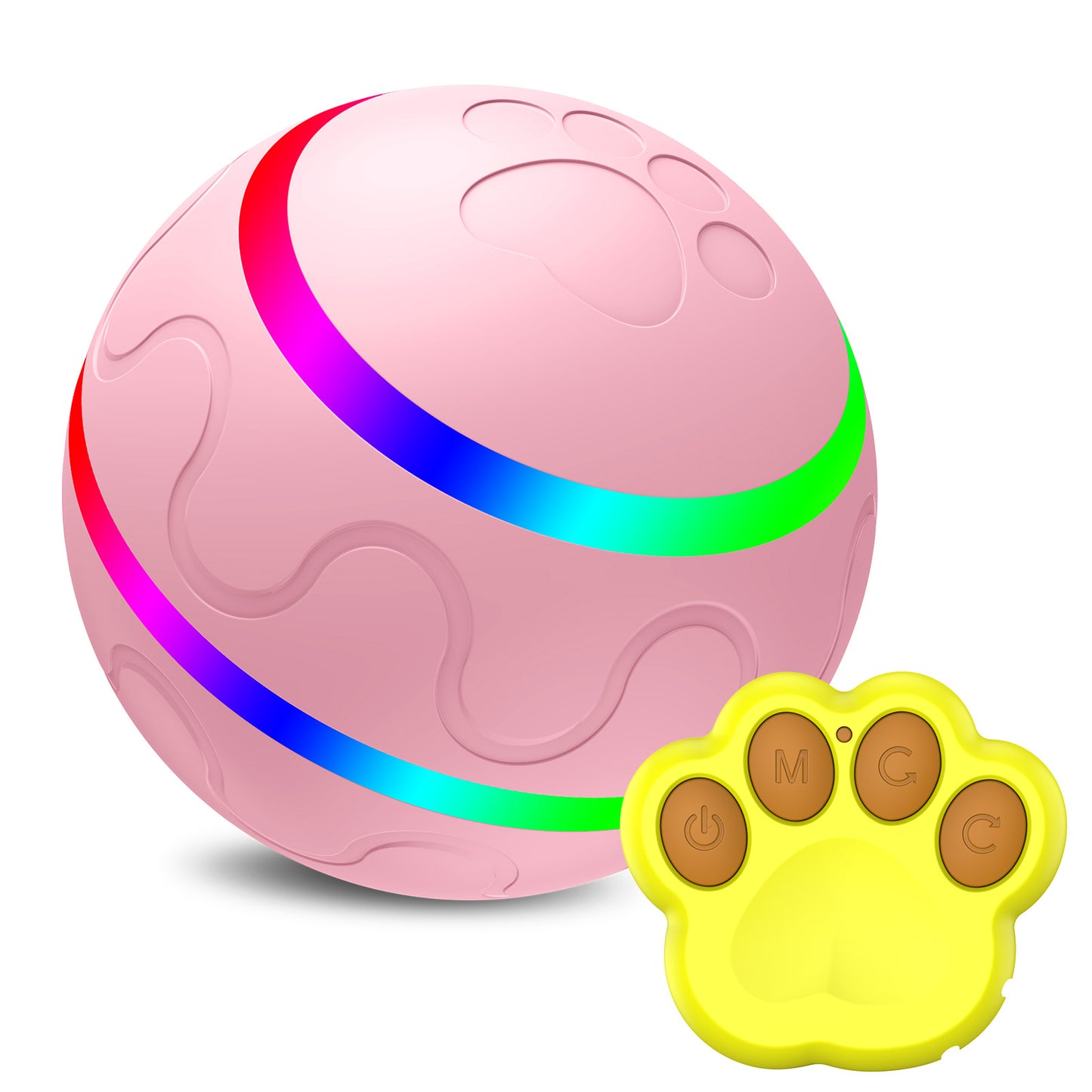 Pet New Cat Wicked Ball Toy Intelligent Ball USB Cat Toys Self Rotating Ball Automatic Rotation Ball Pink Upgrade remote control