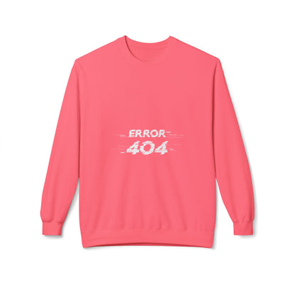 Error 404 Crewneck Sweatshirt, Funny Gift for Tech Lovers, Unisex Fleece Sweater, Casual Outfit, Geeky Humor Clothing Pink Lemonade