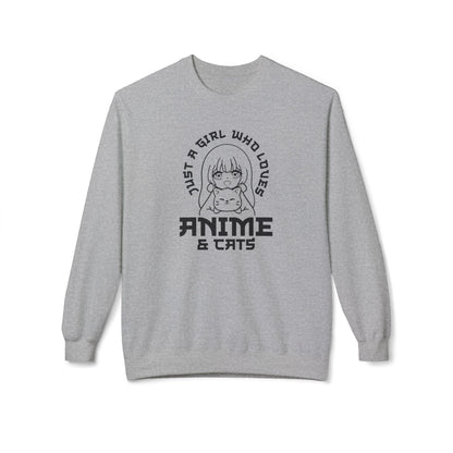 Anime & Cats Crewneck Sweatshirt, Cozy Gift for Anime Lovers, Cat Lover Apparel, Cute Anime Sweatshirt, Perfect for Casual Days