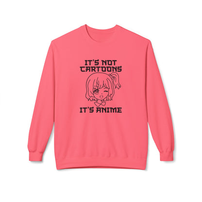 Anime Sweatshirt - It's Not Cartoons, Gift for Anime Fans, Casual Wear, Cozy Hoodie Alternative, Perfect for Conventions Pink Lemonade