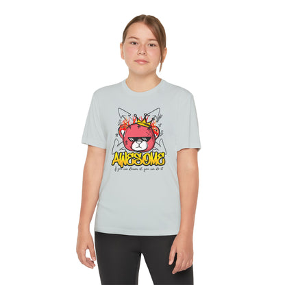 Awesome Youth Competitor Tee - Bear Fun Sports Shirt, Great for Birthdays, Competitions, Summer Camps, and Everyday Adventures Silver