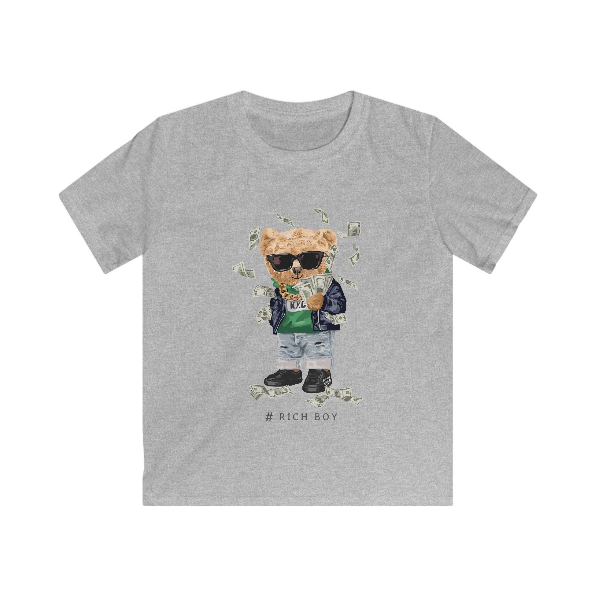 Cool Kids Softstyle Tee with #RichBoy Graphic | Trendy Youth Shirt, Funny Kids T-Shirt, Birthday Gift, Summer Outfit, Streetwear Fashion - Cozy Kawaii LLC