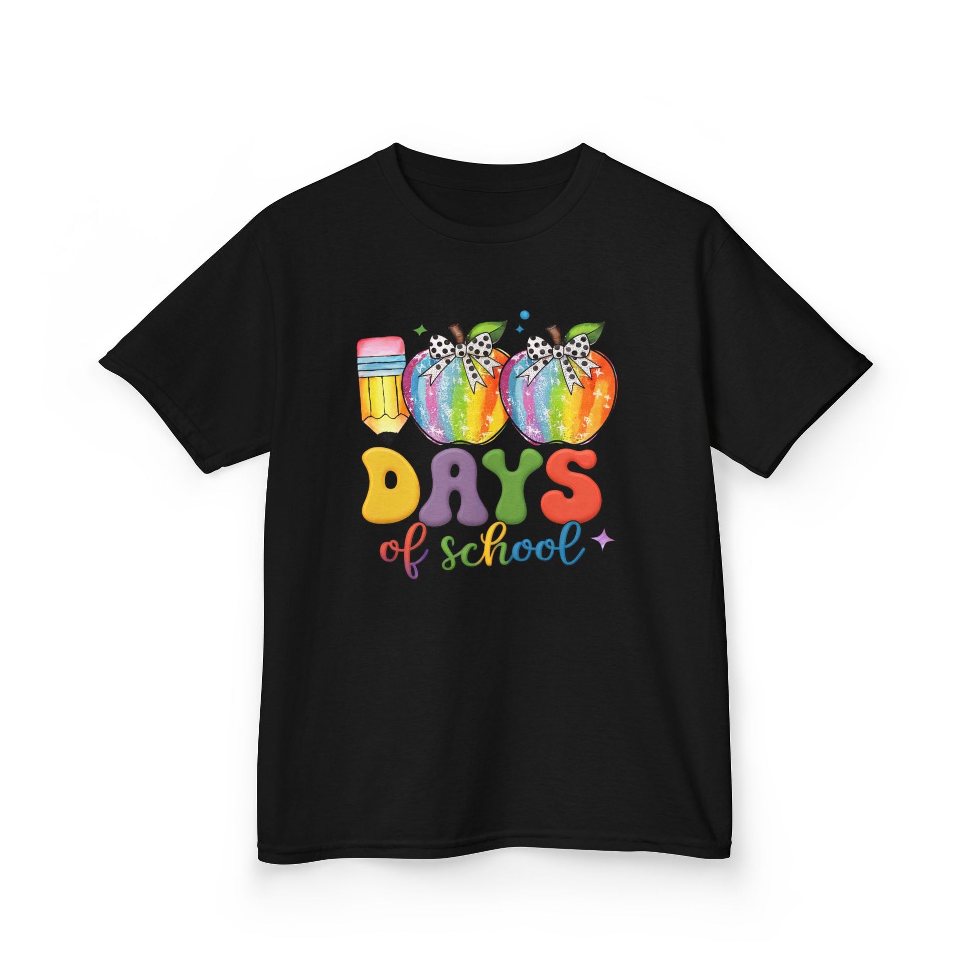 Colorful 100 Days of School Kids Tee, Fun T-Shirt, Back to School, Teacher Gift, Rainbow Design, Kid's Clothing