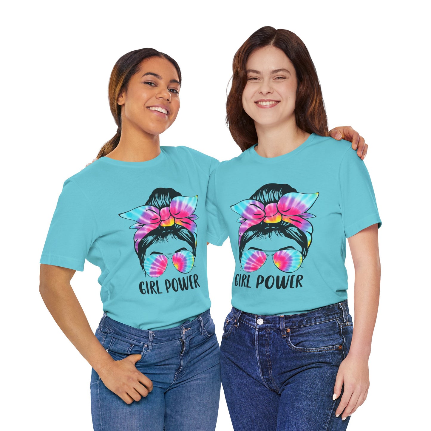 Girl Power Tie-Dye Tee, Unisex Short Sleeve Shirt, Feminist Apparel, Gift for Her, Casual Everyday Wear, Birthday Present
