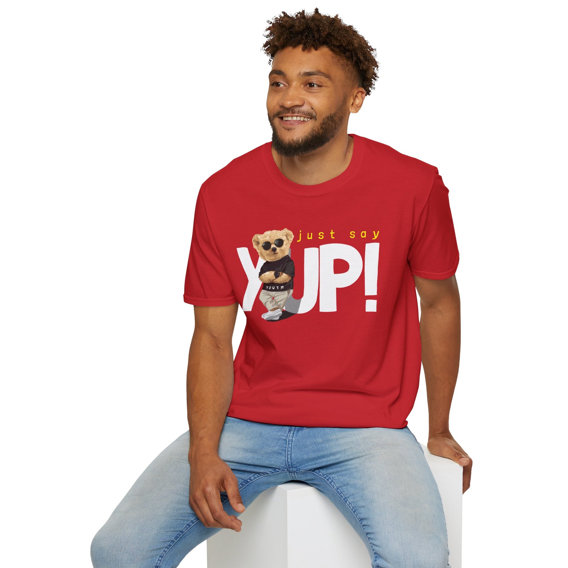Unisex Casual Graphic Tee - Just Say YUP! Trendy T-Shirt for Everyday Wear, Gift for Friends, Fun Summer Fashion, Pop Culture Style