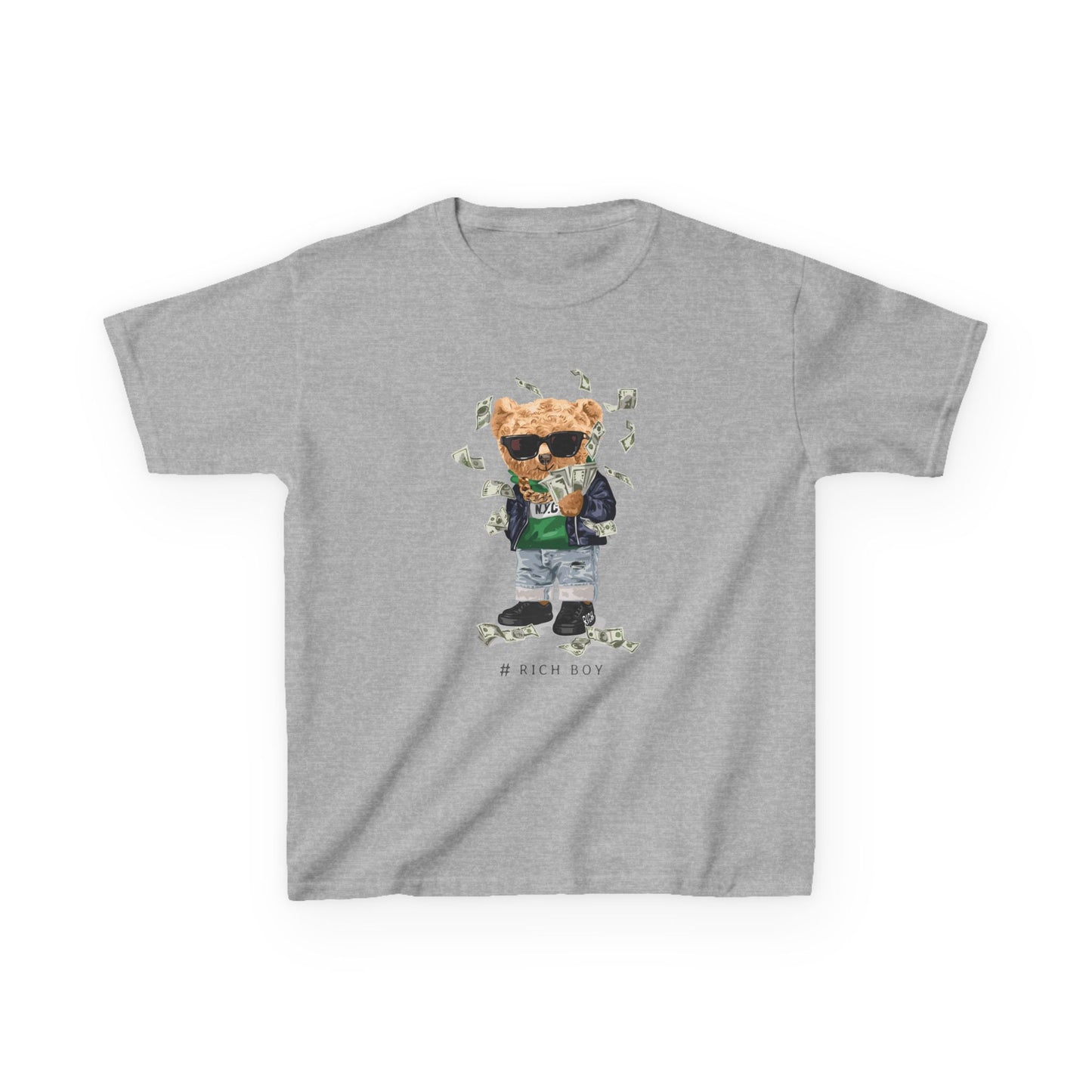 Cool Bear Kids Tee - Fun Graphic Shirt for Stylish Children, Gift for Birthdays, Everyday Wear, Casual Outfit, Unique Kids Apparel Sport Grey