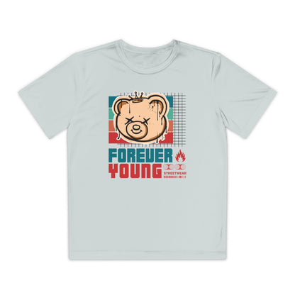 Forever Young Youth Tee - Trendy Cotton T-Shirt for Kids, Perfect for Birthdays, Parties, Sports Events, Gifts, Casual Wear Silver