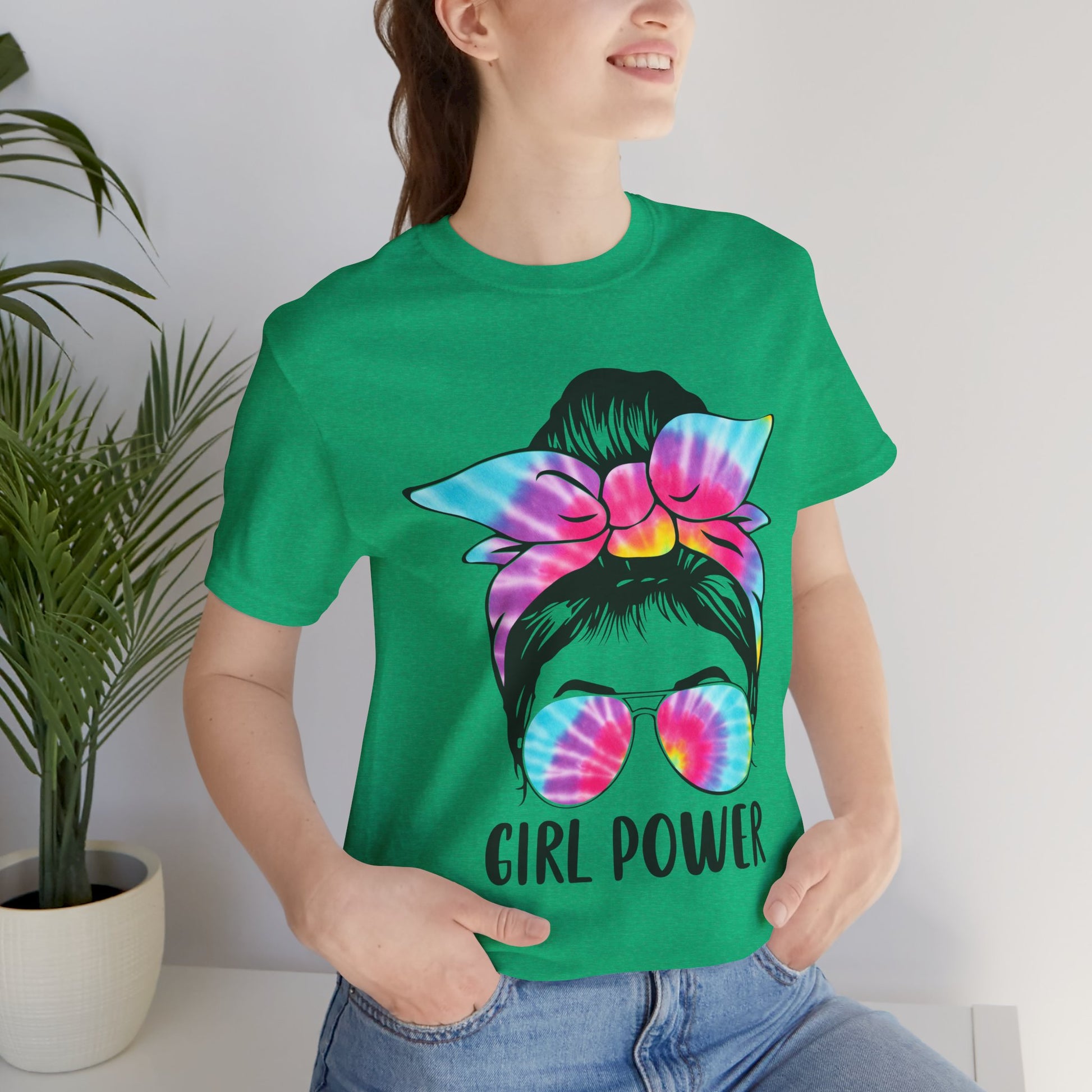 Girl Power Tie-Dye Tee, Unisex Short Sleeve Shirt, Feminist Apparel, Gift for Her, Casual Everyday Wear, Birthday Present