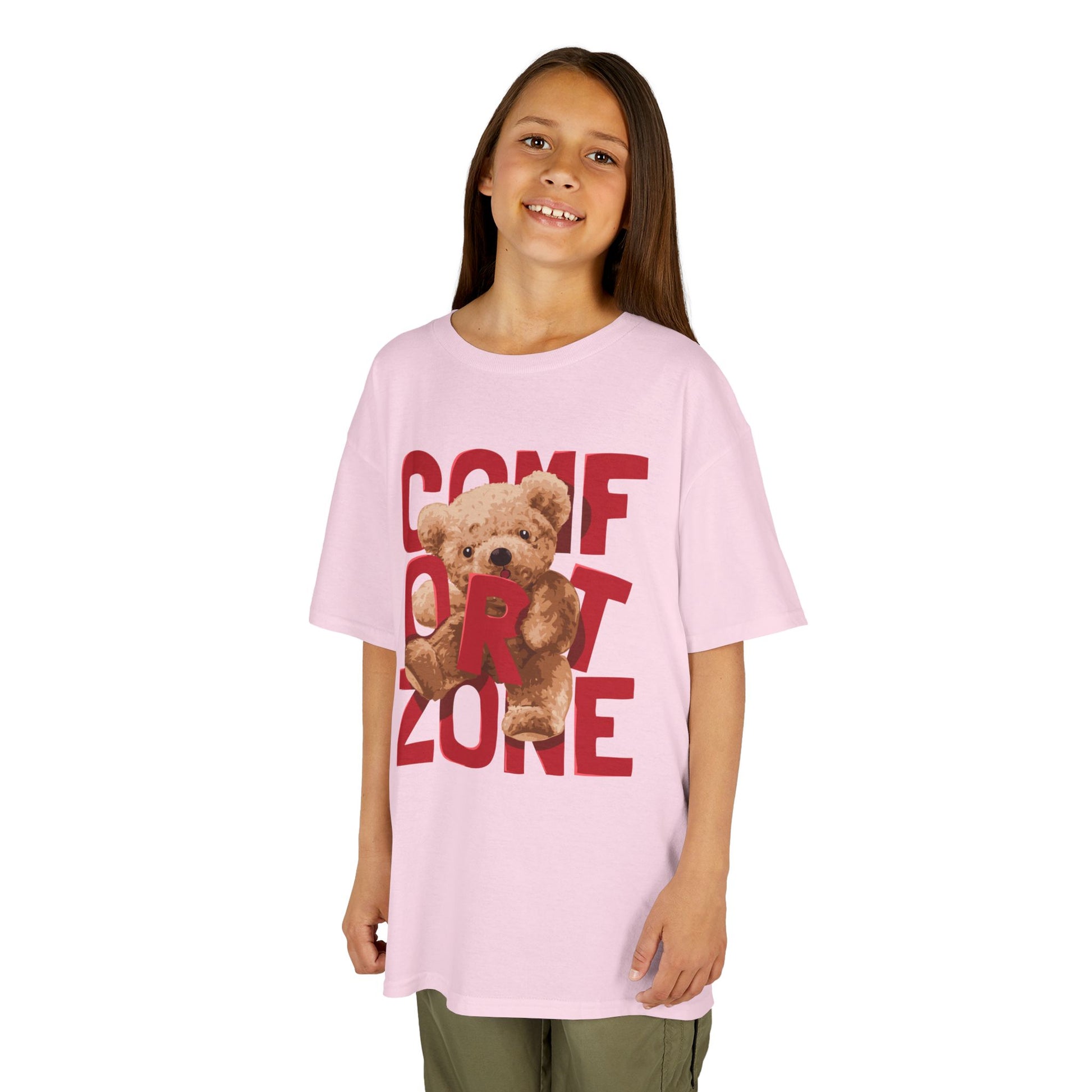 Comfort Zone Kids Tee, Cute Bear Shirt for Children, Gifts for Kids, Birthday Apparel, Fun and Cozy Clothing