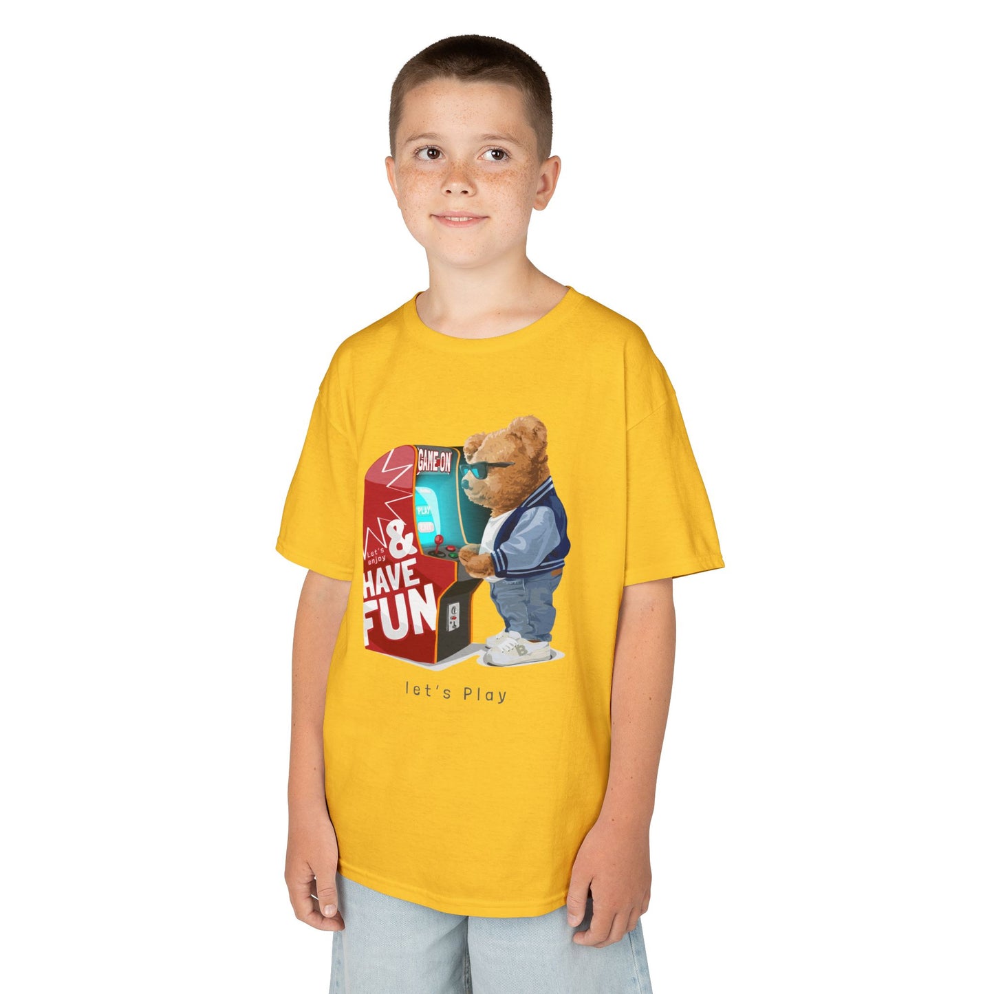 Cute Bear Gaming Kids Tee, Perfect for Fun Playtime, Birthday Gift, Casual Wear, Gift for Kids, Fun Kid’s Fashion Daisy