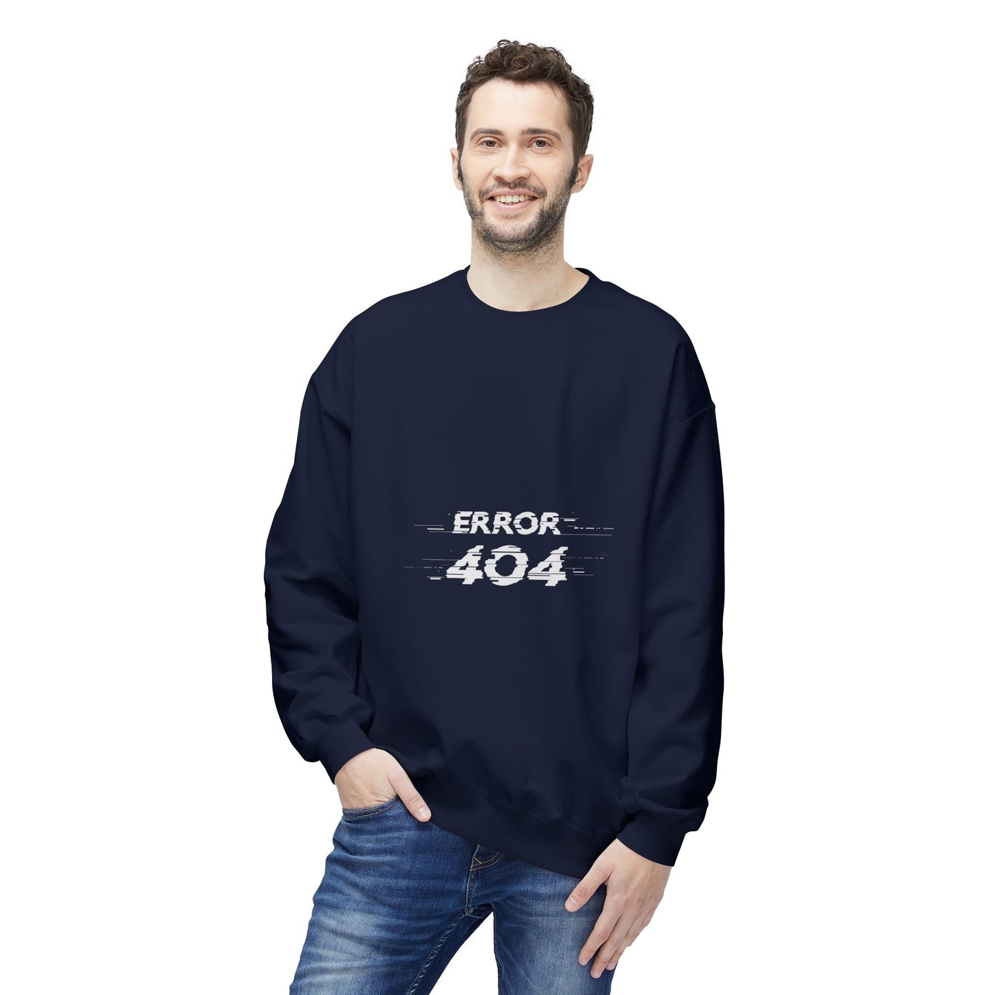 Error 404 Crewneck Sweatshirt, Funny Gift for Tech Lovers, Unisex Fleece Sweater, Casual Outfit, Geeky Humor Clothing