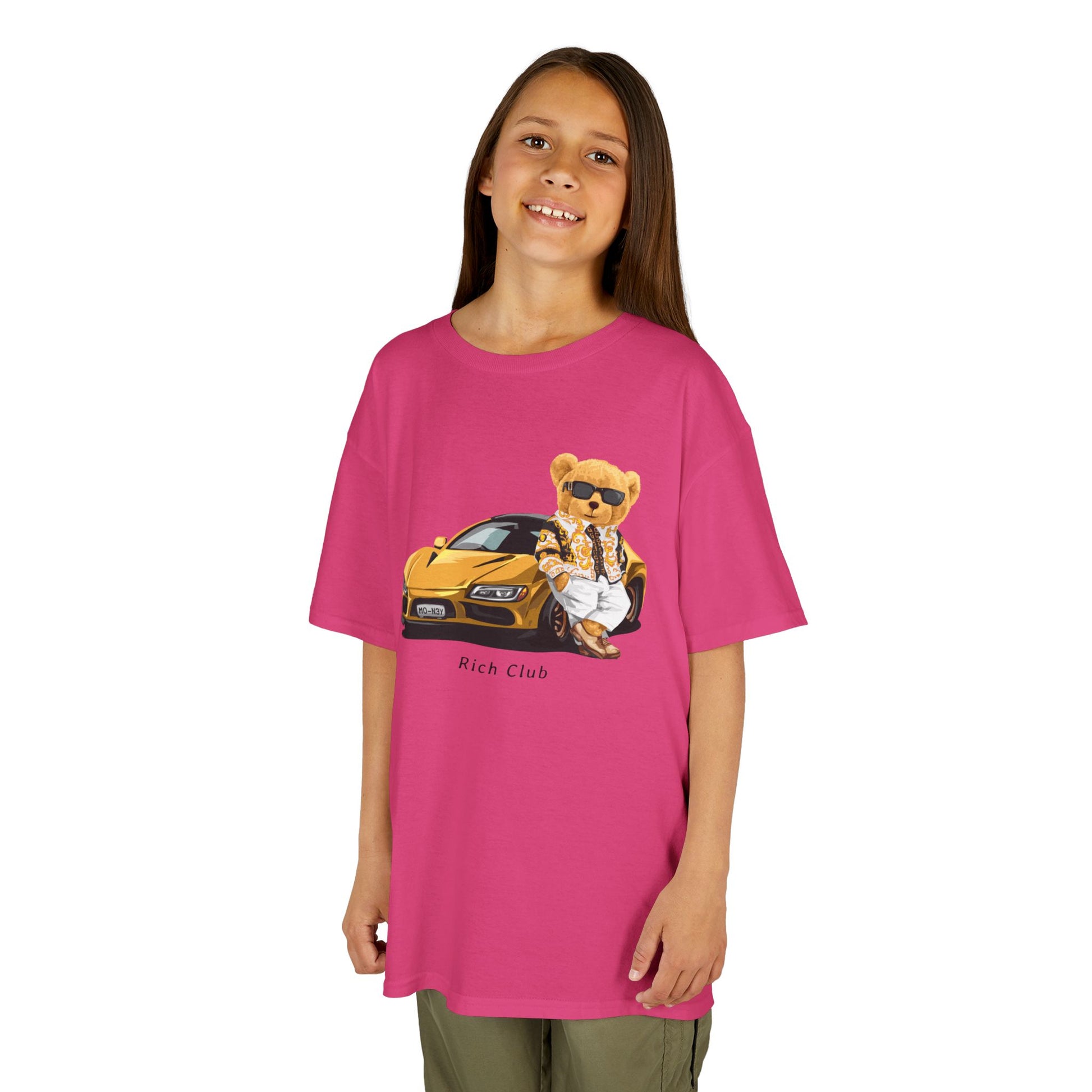 Cool Cartoon Bear Kids Tee, Fun Gift for Birthdays, Car Lovers T-Shirt, Playful Kid's Clothing, Perfect for Casual Days, Summer Fun