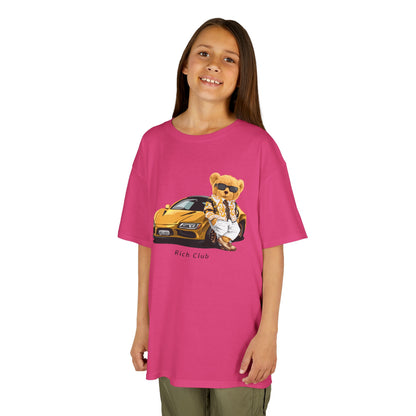 Cool Cartoon Bear Kids Tee, Fun Gift for Birthdays, Car Lovers T-Shirt, Playful Kid's Clothing, Perfect for Casual Days, Summer Fun