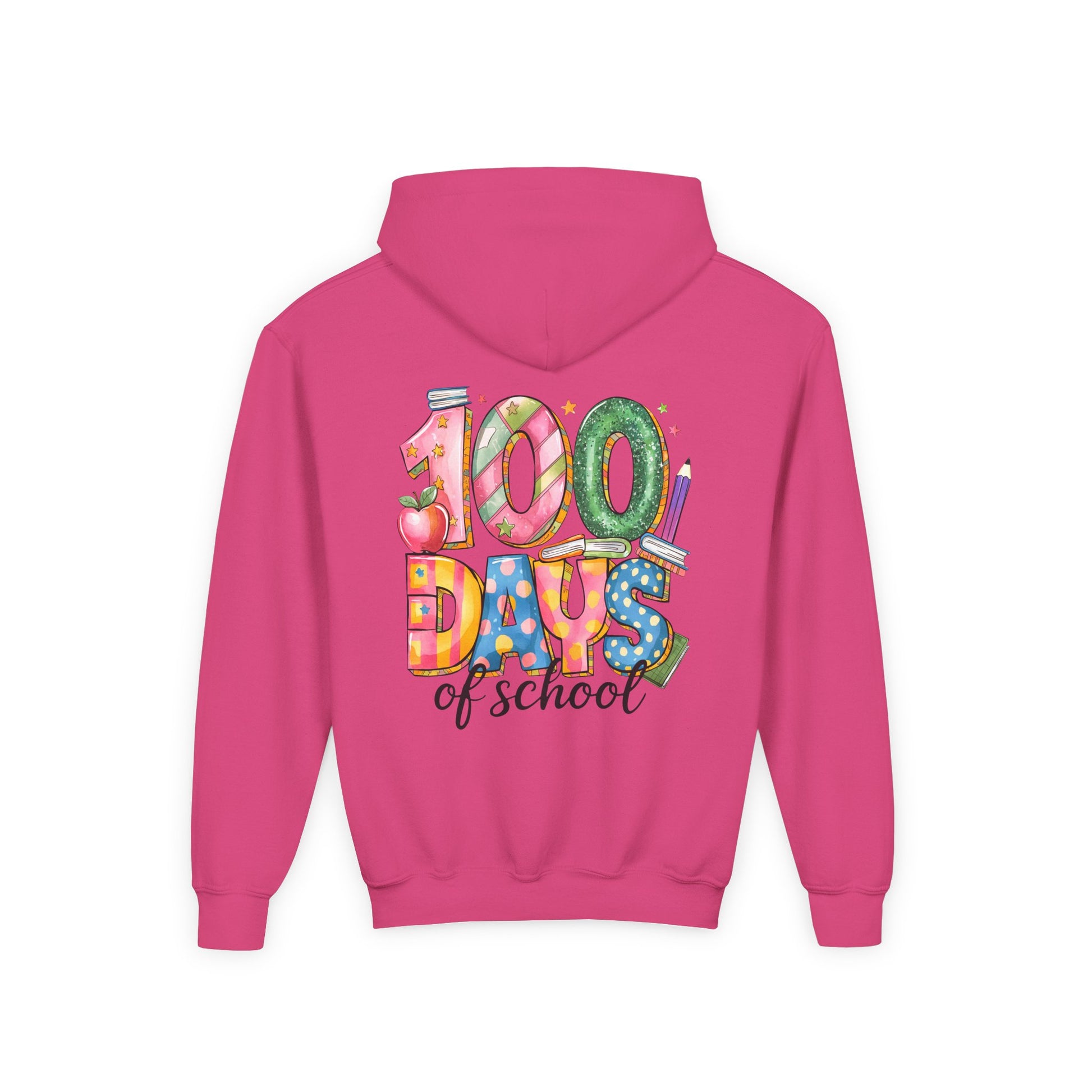 100 Days of School Youth Hoodie, Celebrate Achievement Sweatshirt, Fun Kids Apparel, School Milestone Gift, Classroom Celebration Wear
