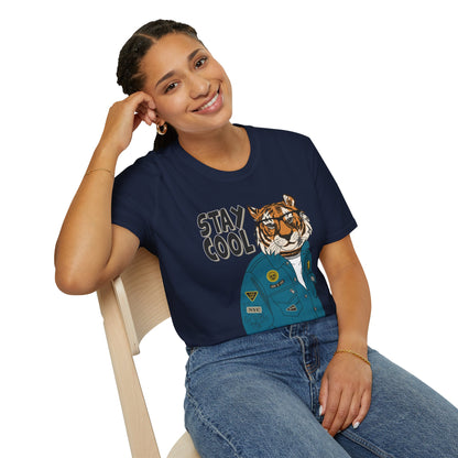 Cool Tiger Graphic T-Shirt | Stay Cool Tee, Unisex Sizes, Casual Wear, Gift for Animal Lovers, Everyday Style