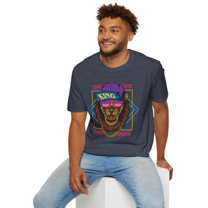 King Lion Graphic T-Shirt, Unisex Tee, Casual Wear, Gift for Animal Lovers, Streetwear, Festival Fashion