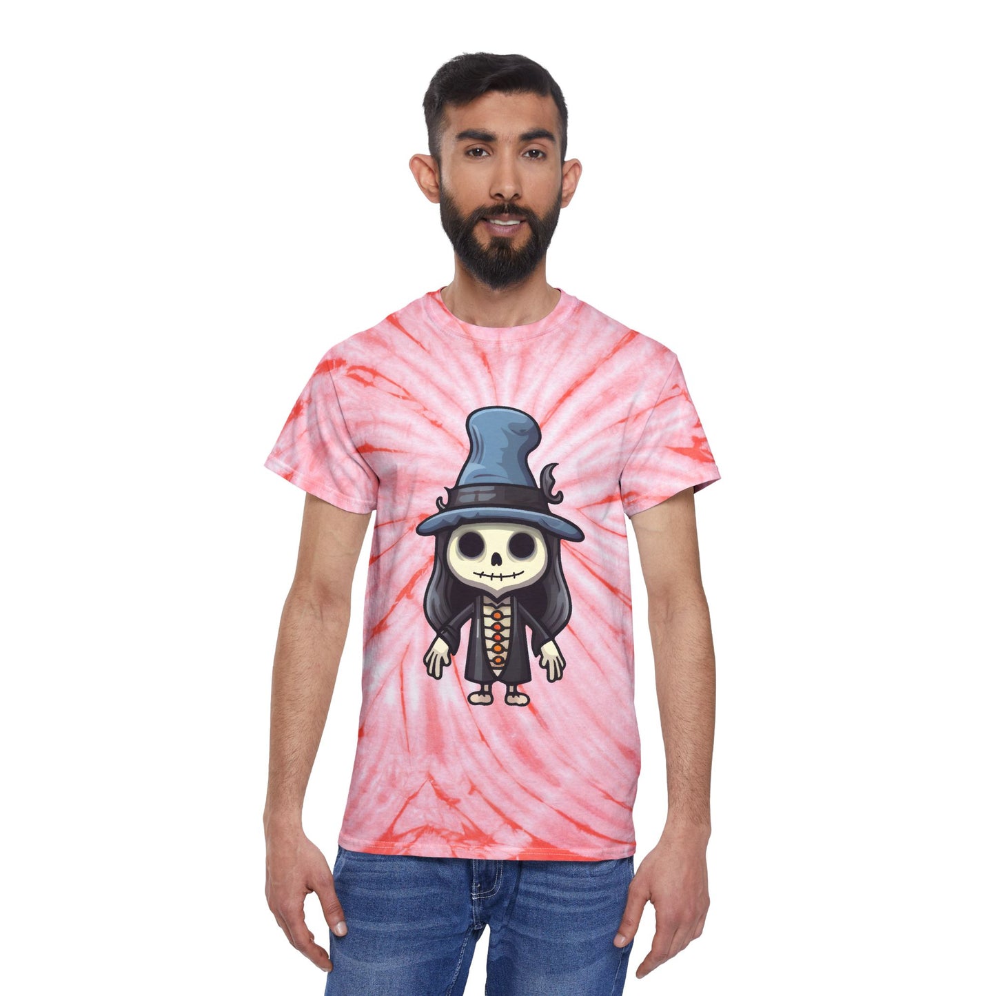 Whimsical Tie-Dye Tee, Cyclone Skull Graphic Shirt, Cute Festival Outfit, Summer Vibes, Perfect for Gifts - Cozy Kawaii LLC