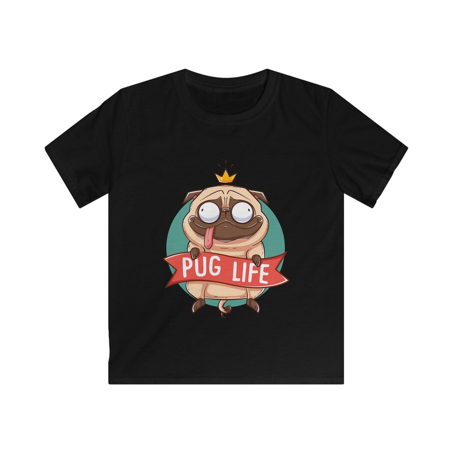 Pug Life Kids Tee, Fun Pet Shirt, Funny Dog T-Shirt, Animal Lover Gift, Birthday or Playdate Outfit Black